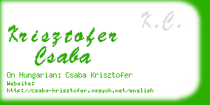 krisztofer csaba business card